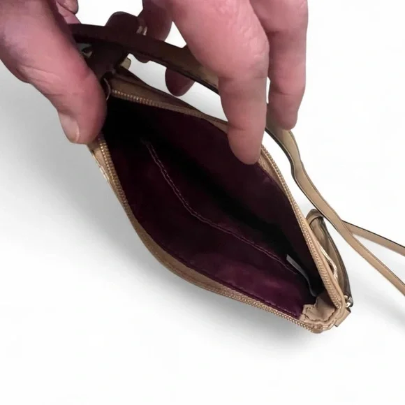 Coach Beige Madison Op Art Needlepoint Swingpack - Picture 4 of 5